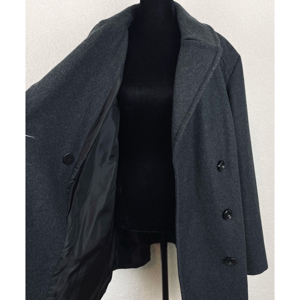 LONDON FOG • Charcoal Wool-Blend Double-Breasted Peacoat, 1X - Picture 13 of 16